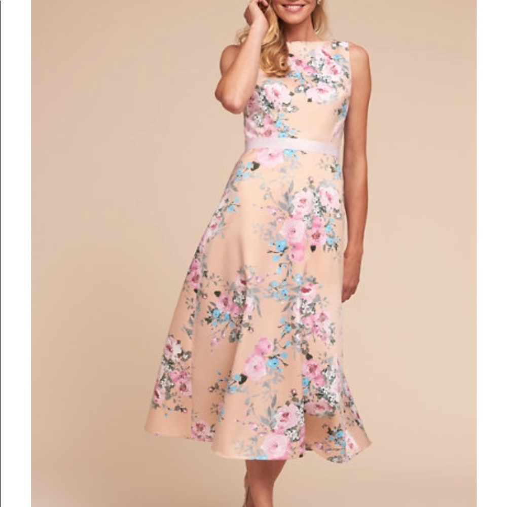 BHLDN Manon Dress Silky Pink Floral